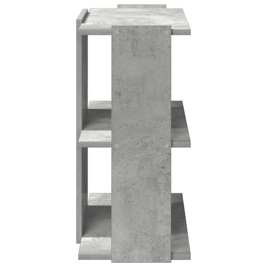 3-tier bookcase concrete gray 60x30x60 cm wood