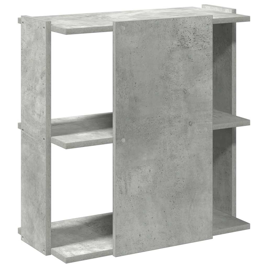 Bibliotecă cu 3 niveluri gri beton 60x30x60 cm lemn