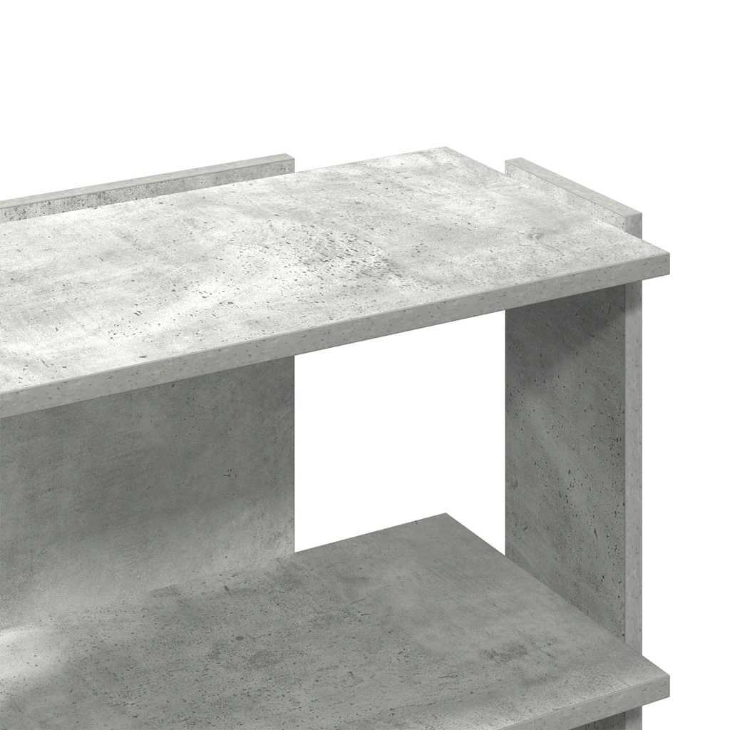 3-tier bookcase concrete gray 60x30x60 cm wood