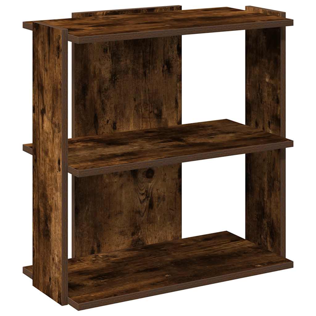 3-tier bookcase smoky oak 60x30x60 cm processed wood