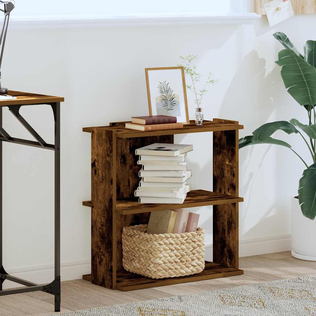 3-tier bookcase smoky oak 60x30x60 cm processed wood