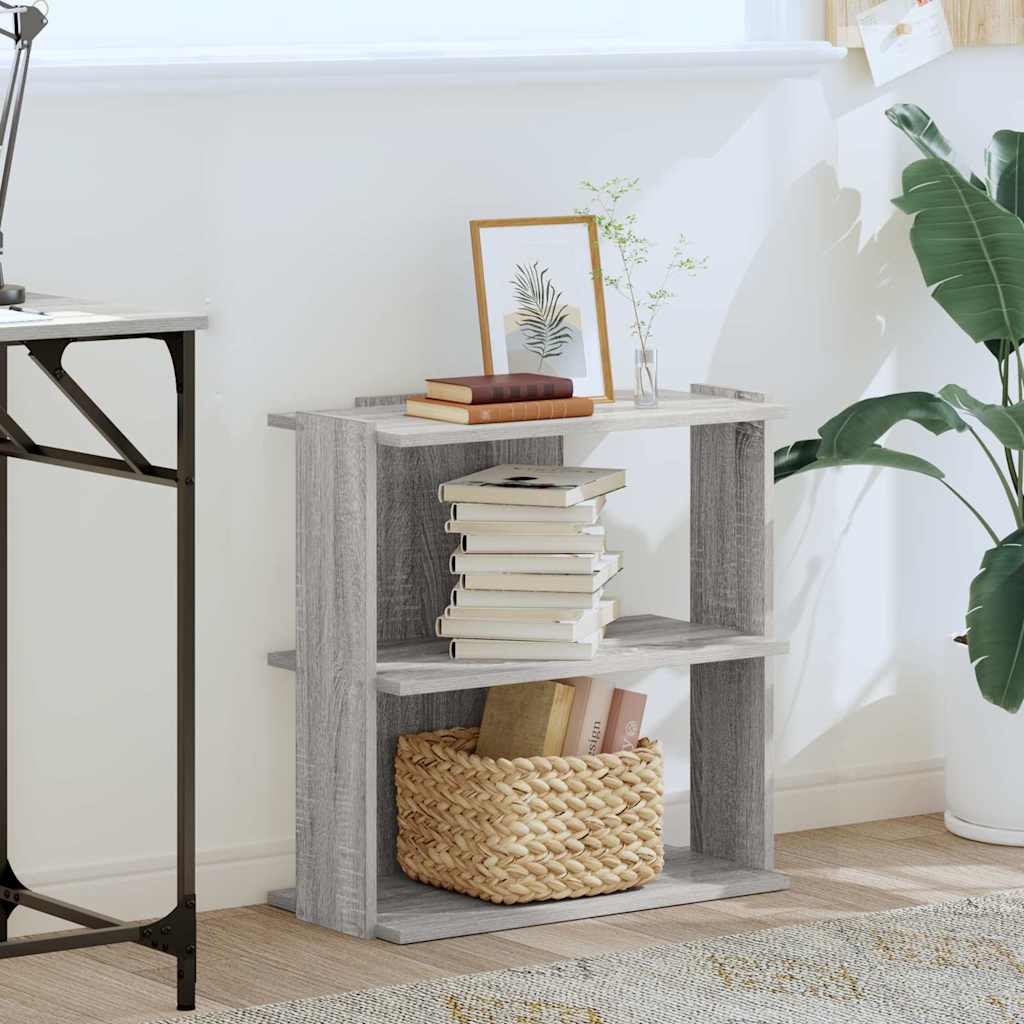 3-tier bookcase sonoma gray 60x30x60 cm composite wood