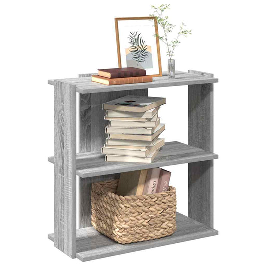 3-tier bookcase sonoma gray 60x30x60 cm composite wood