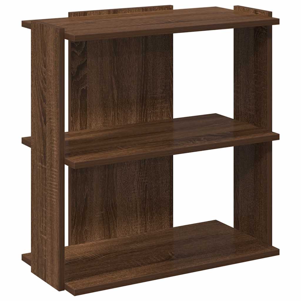 3-tier bookcase, brown oak 60x30x60 cm composite wood