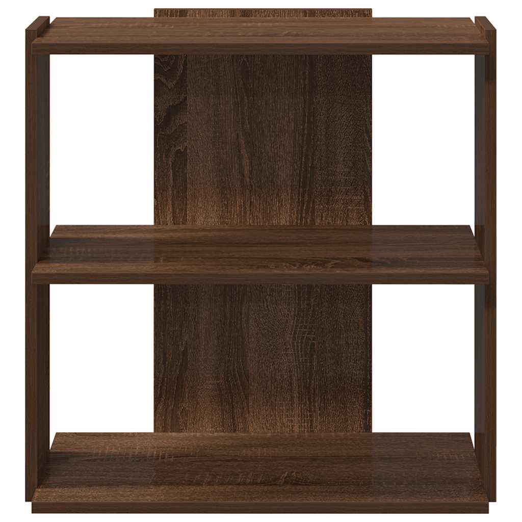 3-tier bookcase, brown oak 60x30x60 cm composite wood