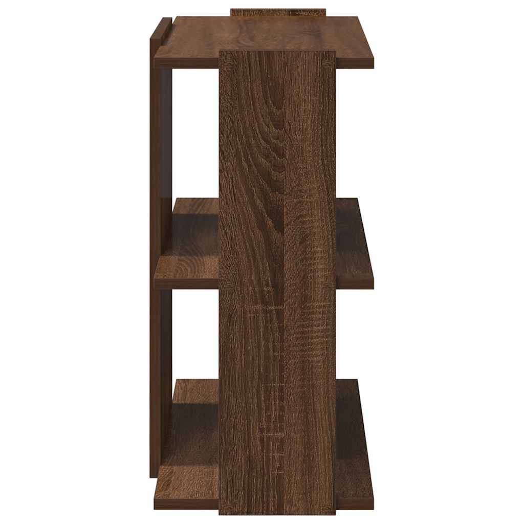 3-tier bookcase, brown oak 60x30x60 cm composite wood