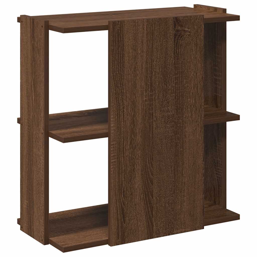 3-tier bookcase, brown oak 60x30x60 cm composite wood