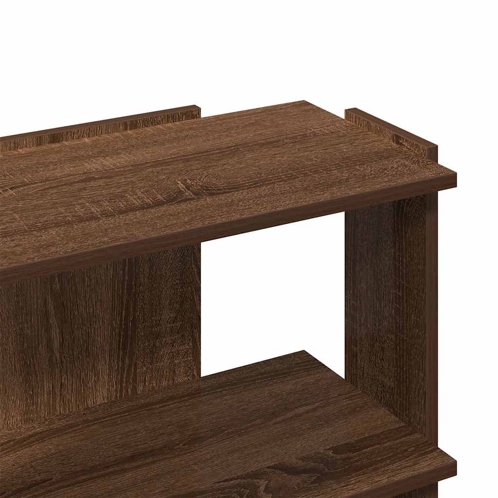 3-tier bookcase, brown oak 60x30x60 cm composite wood