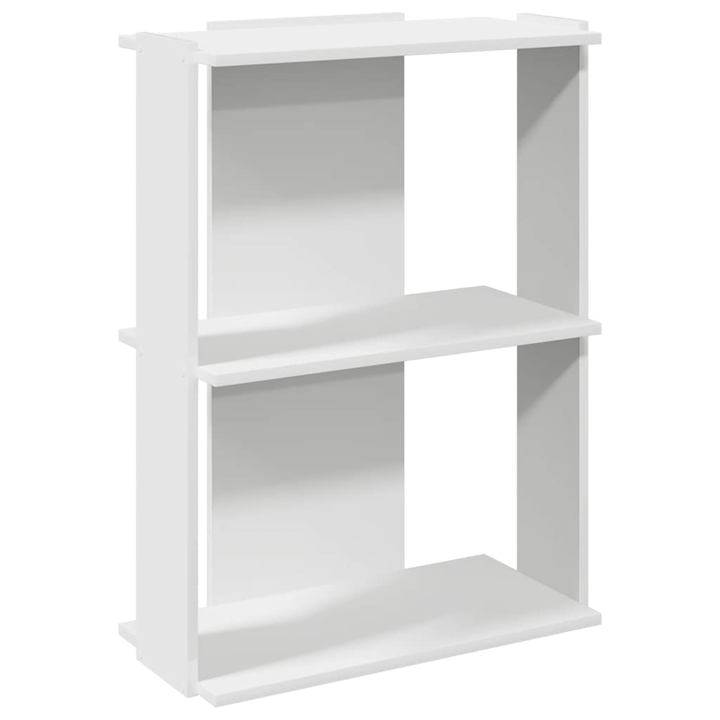 3-tier bookcase, white, 60x30x80 cm, engineered wood