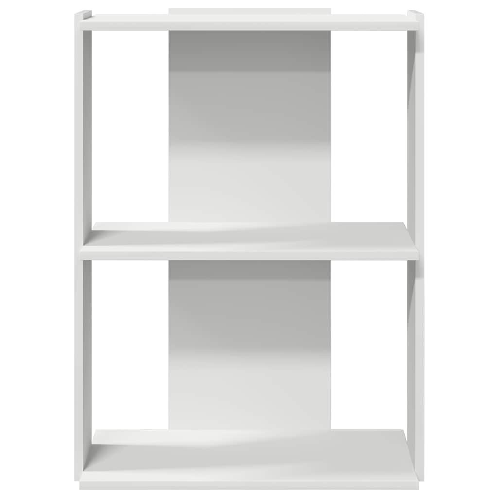 3-tier bookcase, white, 60x30x80 cm, engineered wood