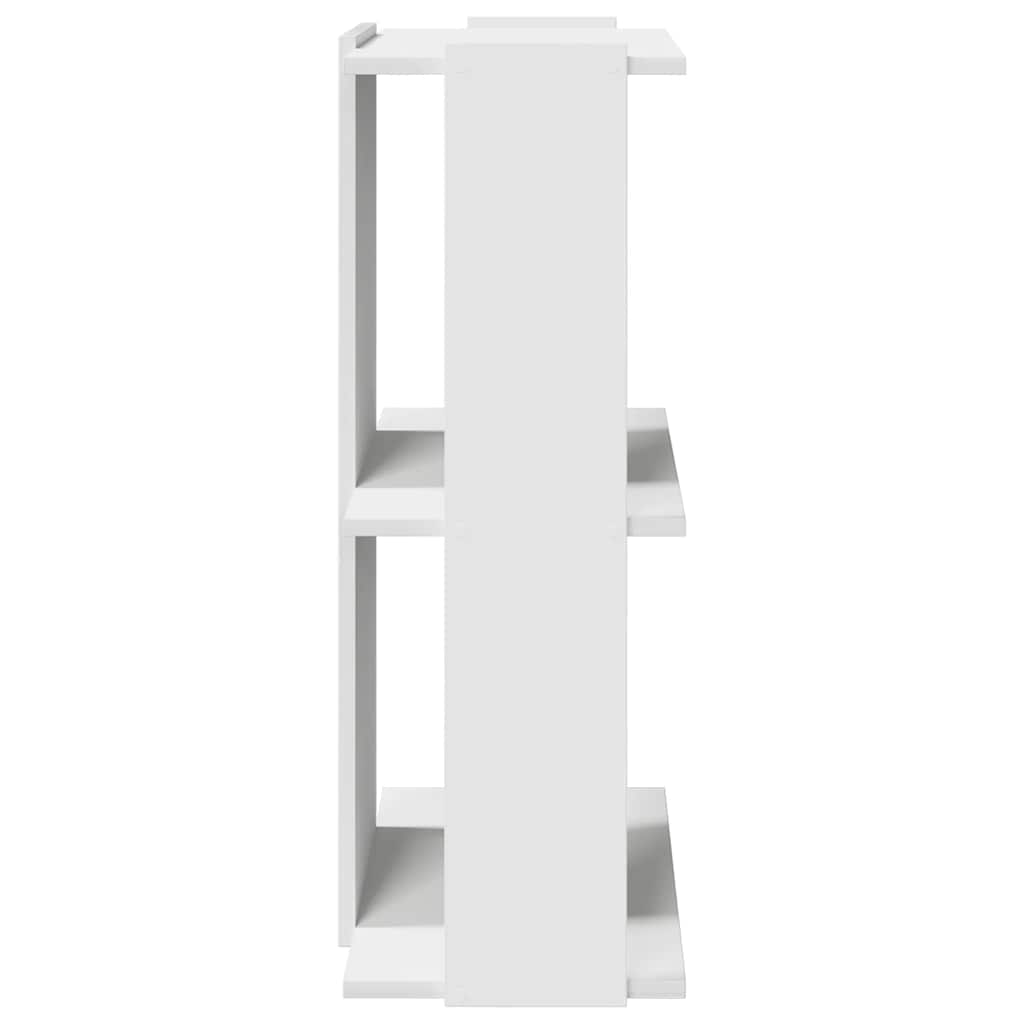 3-tier bookcase, white, 60x30x80 cm, engineered wood