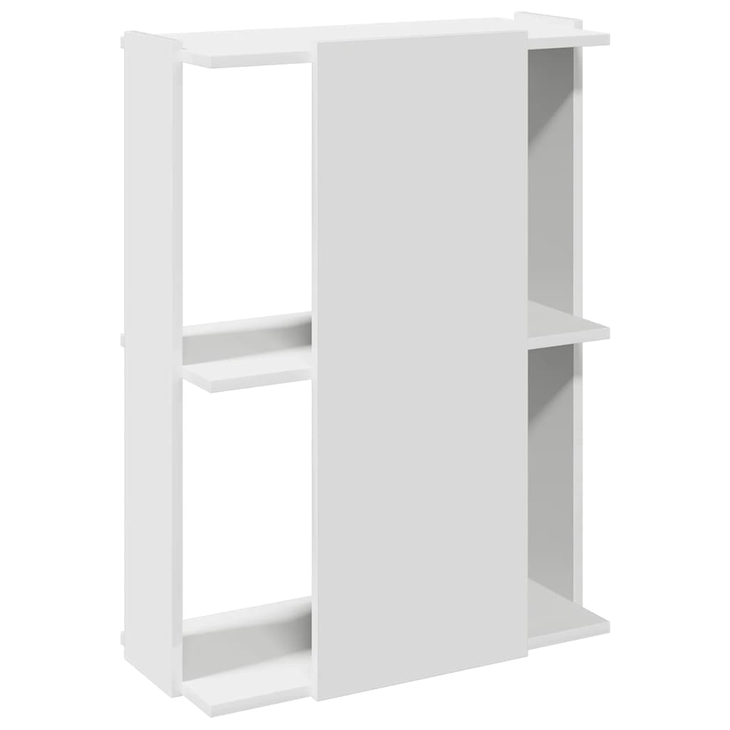 3-tier bookcase, white, 60x30x80 cm, engineered wood