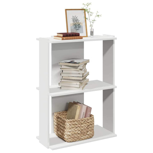 3-tier bookcase, white, 60x30x80 cm, engineered wood