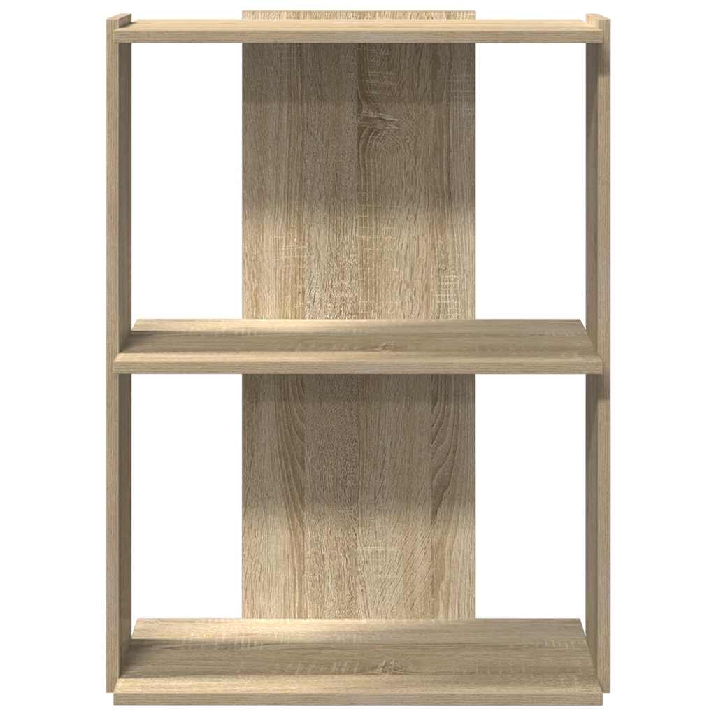 3-tier bookcase sonoma oak 60x30x80 cm, processed wood