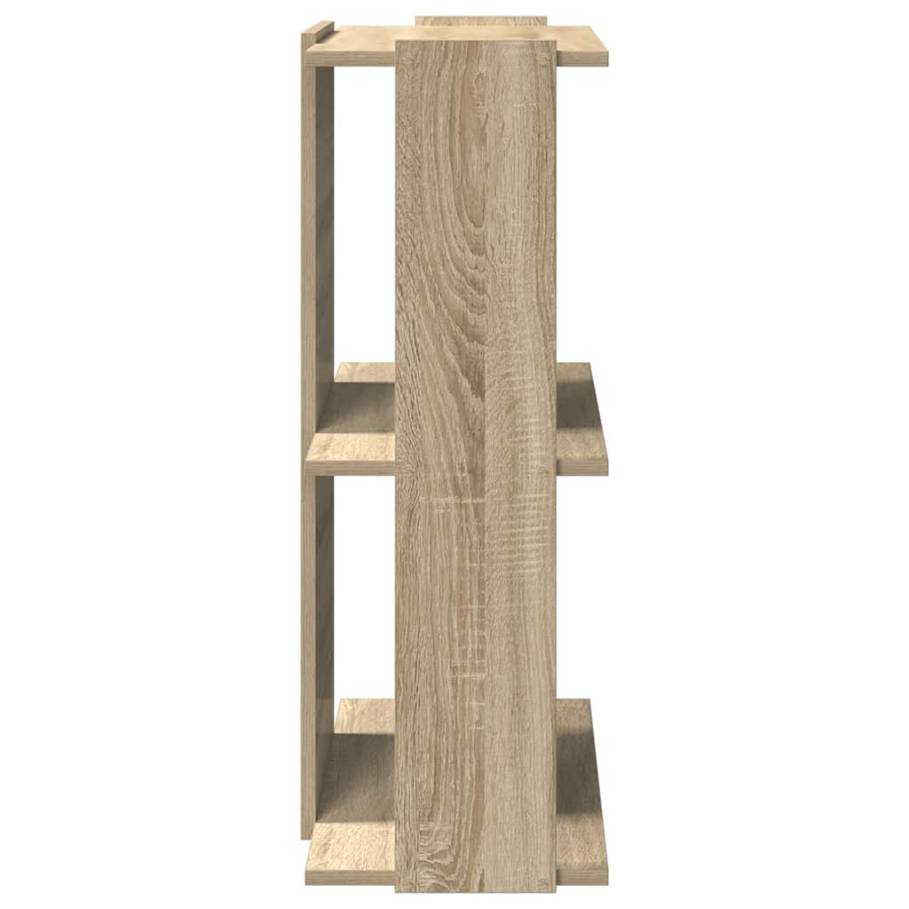 3-tier bookcase sonoma oak 60x30x80 cm, processed wood