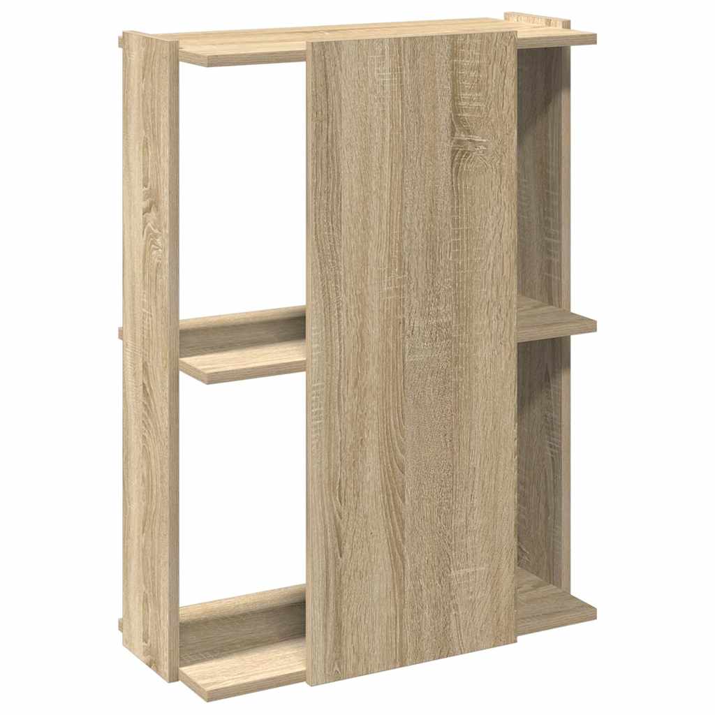 3-tier bookcase sonoma oak 60x30x80 cm, processed wood