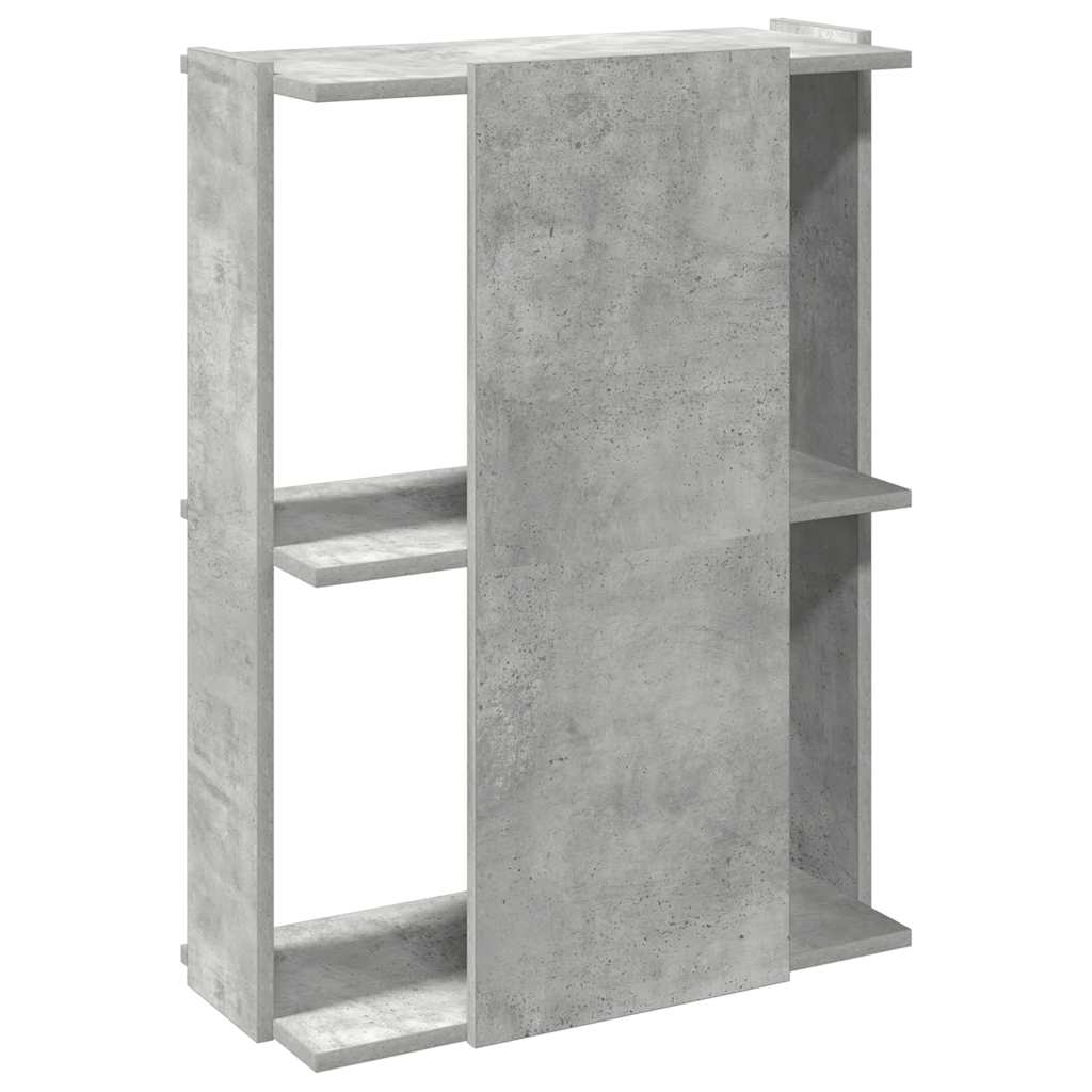 3-tier bookcase, concrete gray, 60x30x80 cm processed wood