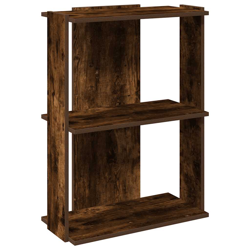 3-tier bookcase smoked oak 60x30x80 cm processed wood