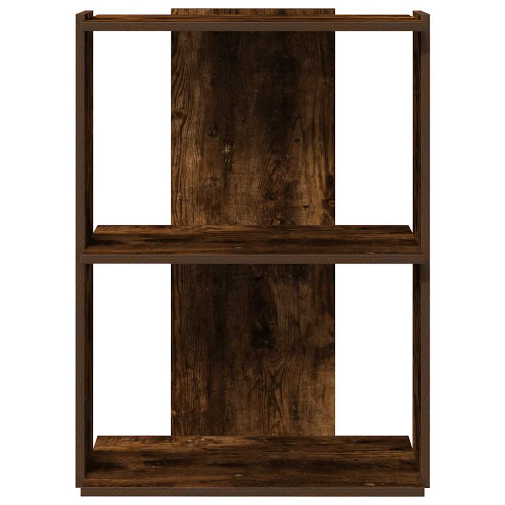 3-tier bookcase smoked oak 60x30x80 cm processed wood