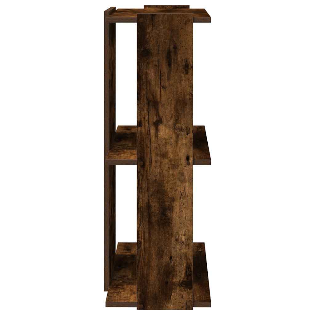 3-tier bookcase smoked oak 60x30x80 cm processed wood