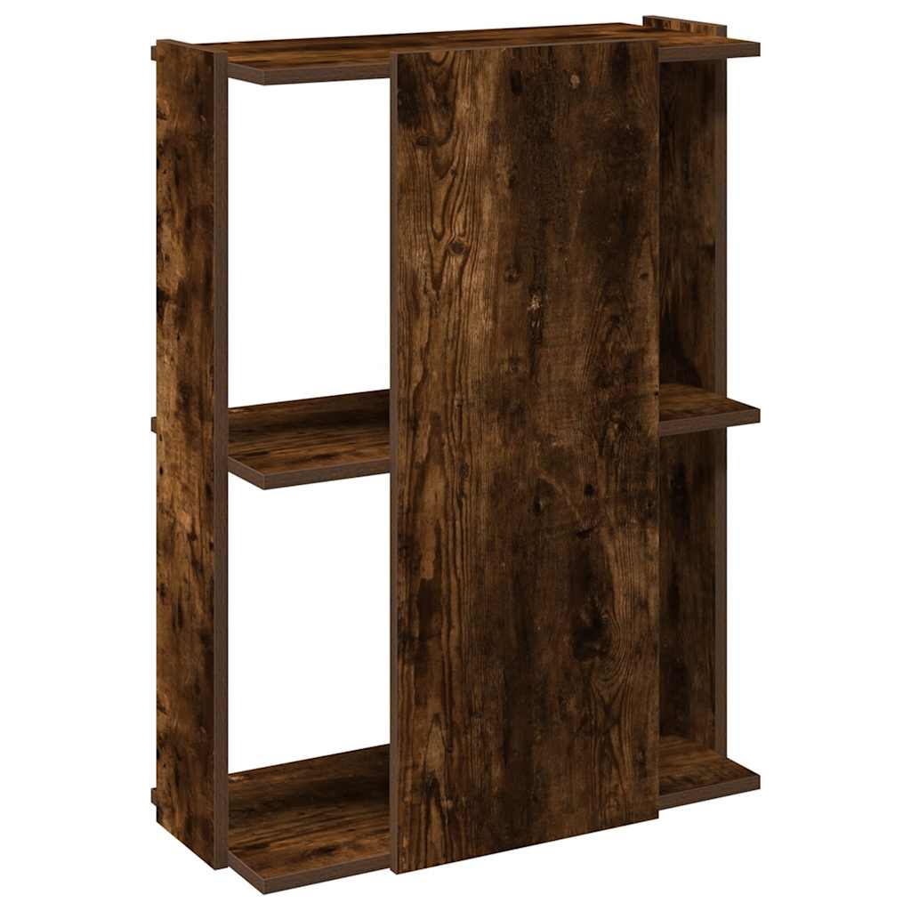 3-tier bookcase smoked oak 60x30x80 cm processed wood