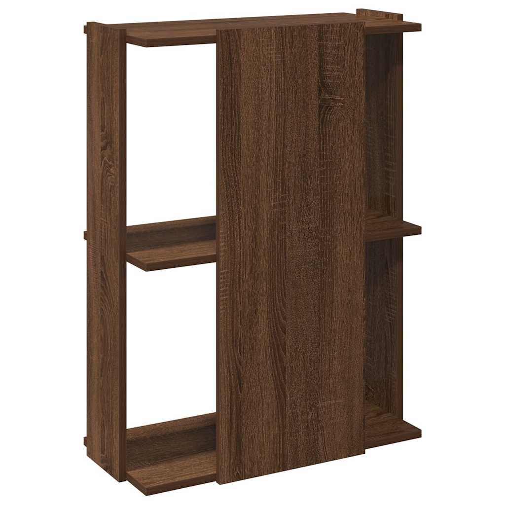 3-tier bookcase brown oak 60x30x80 cm processed wood