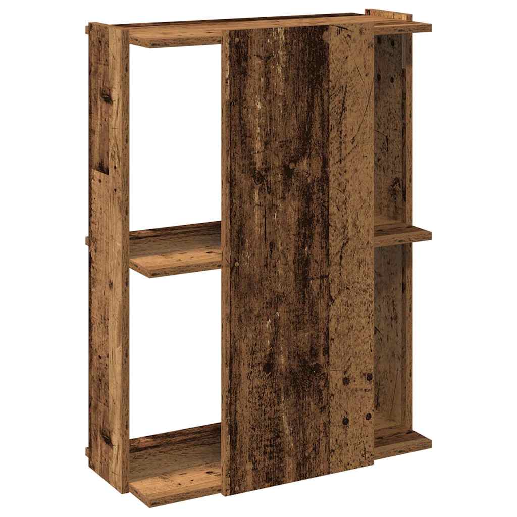 3-storey bookcase made of old wood 60x30x80 cm processed wood