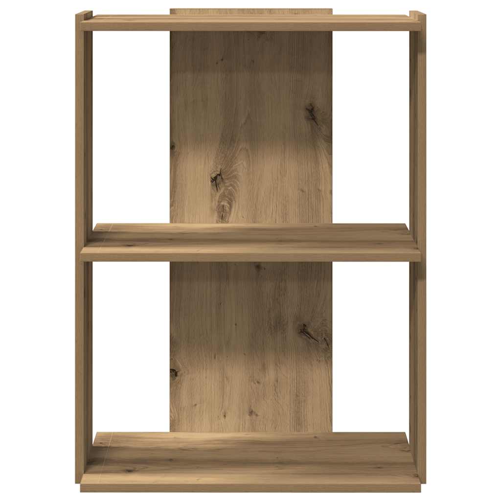 3-tier bookcase, handcrafted oak, 60x30x80 cm, processed wood