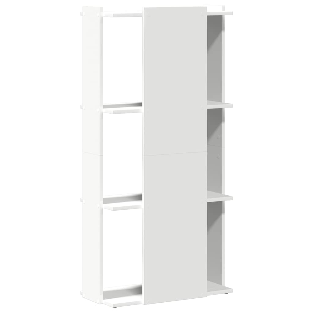 Bibliotecă cu 3 niveluri, alb, 60x30x120 cm, lemn de prelucrare