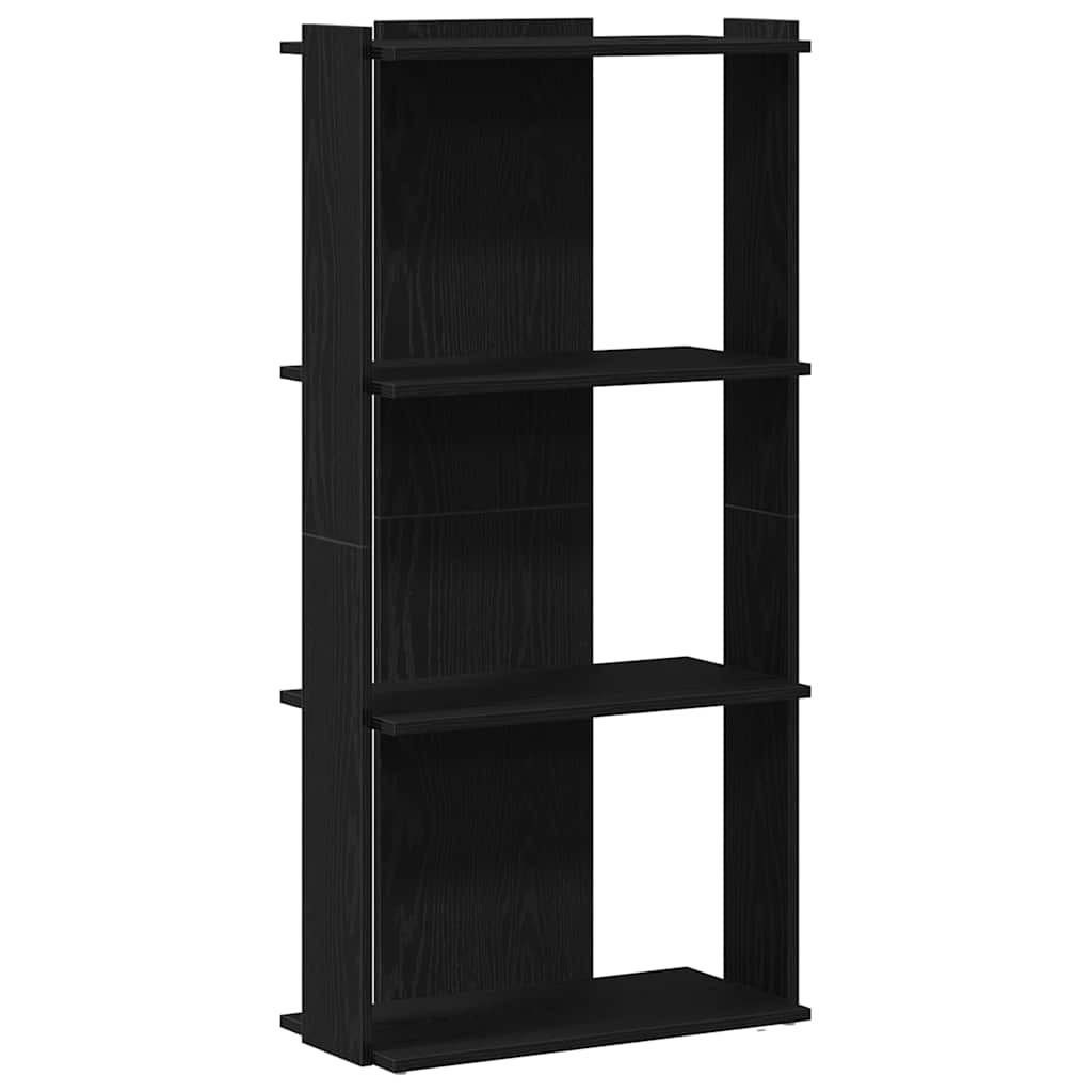 3-tier bookcase, black, 60x30x120 cm, processed wood