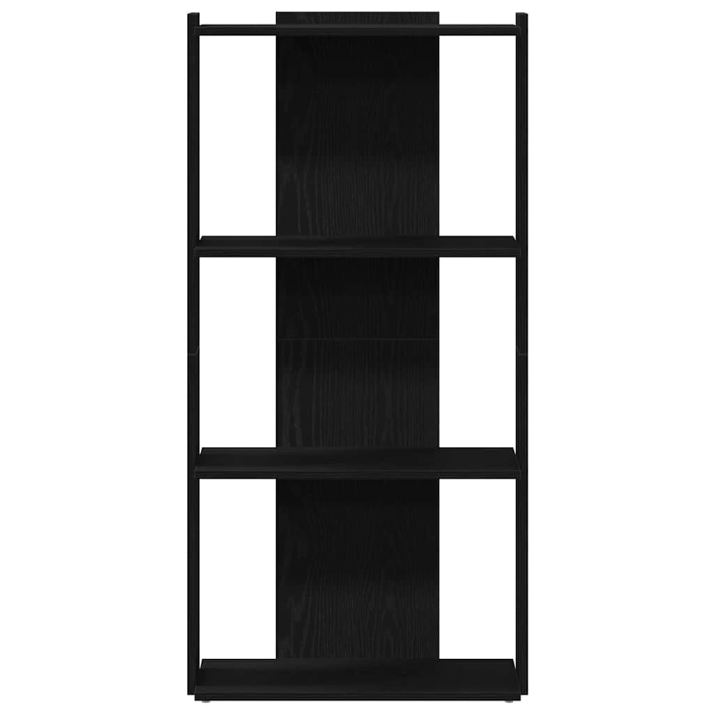 3-tier bookcase, black, 60x30x120 cm, processed wood