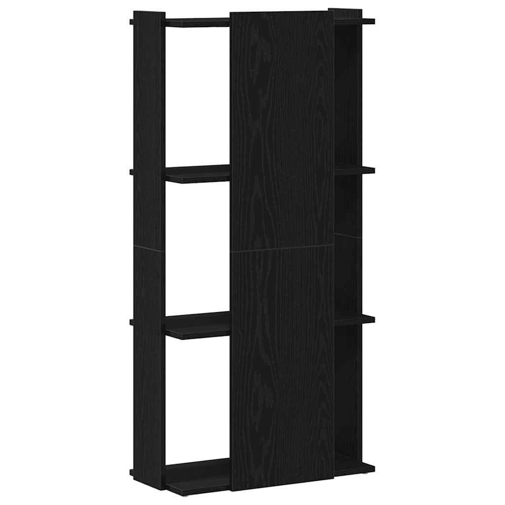 3-tier bookcase, black, 60x30x120 cm, processed wood