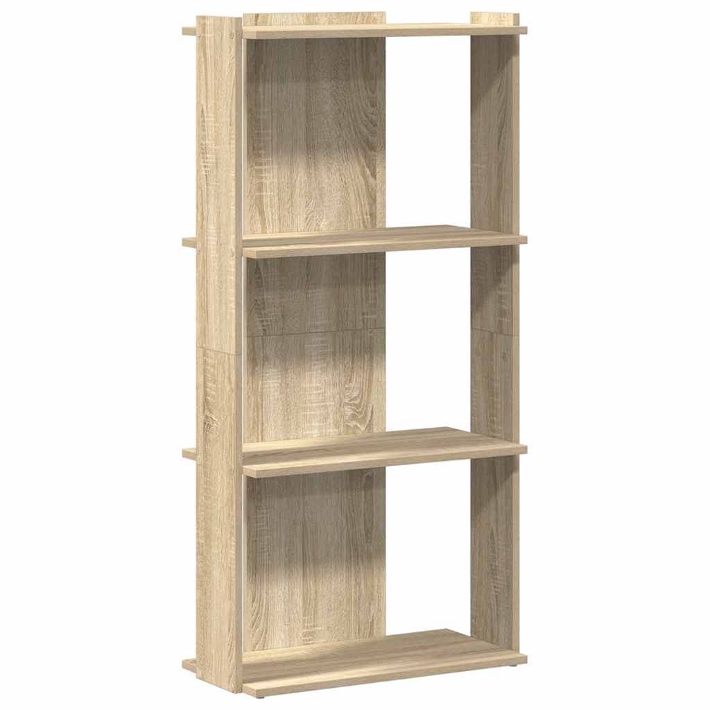 3-tier bookcase sonoma oak 60x30x120 cm processed wood