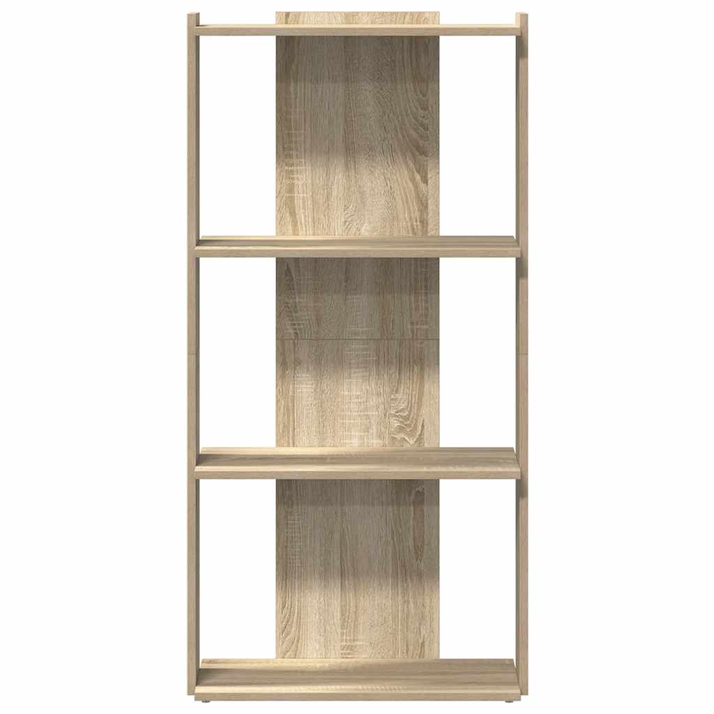 3-tier bookcase sonoma oak 60x30x120 cm processed wood