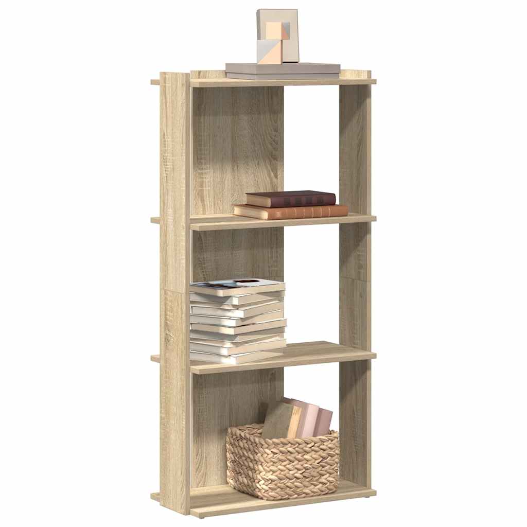 3-tier bookcase sonoma oak 60x30x120 cm processed wood