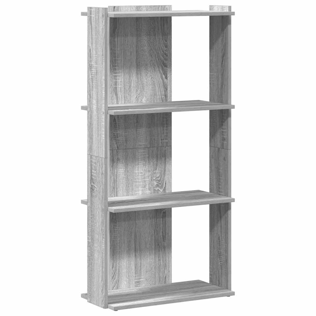 3-tier bookcase sonoma gray 60x30x120 cm processed wood