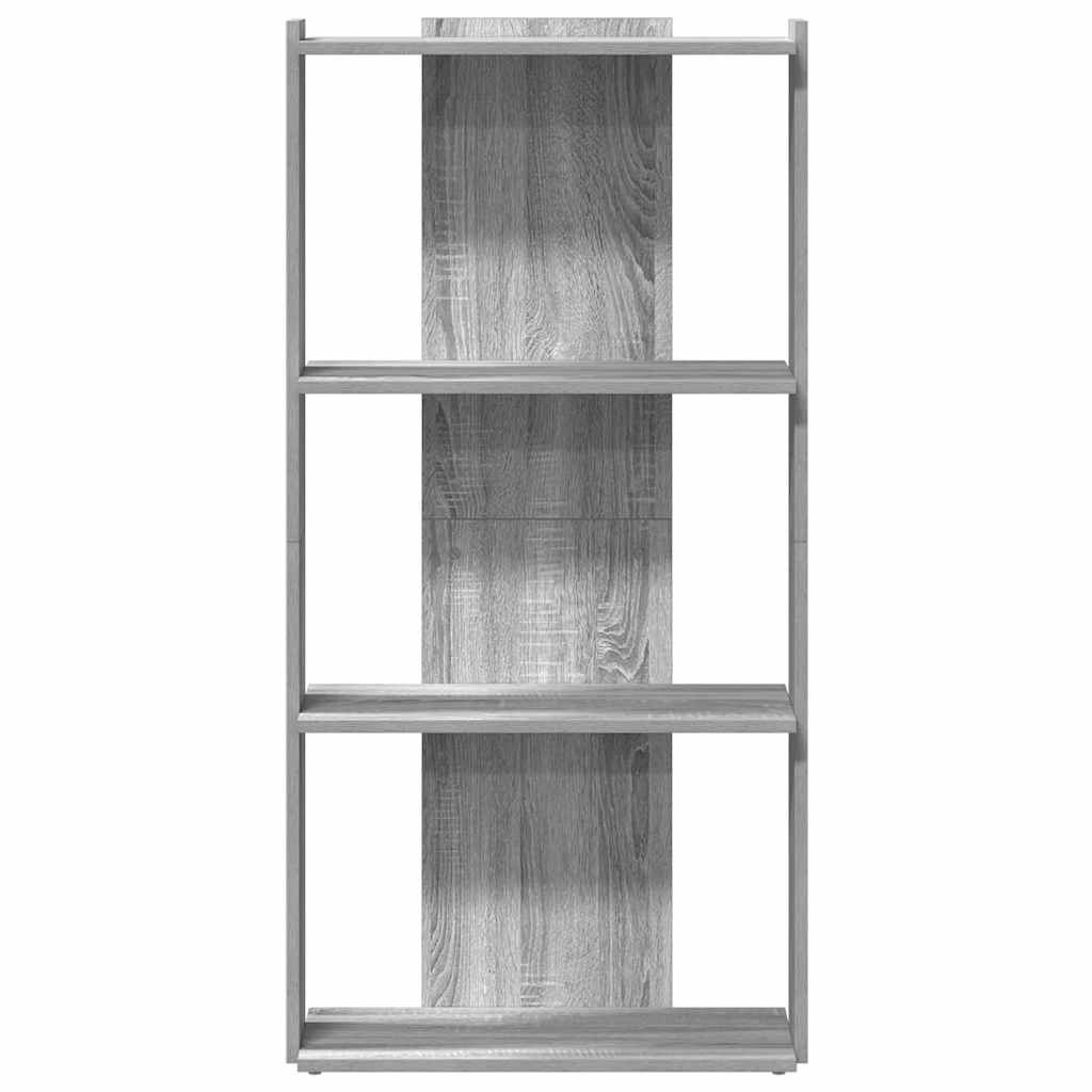 3-tier bookcase sonoma gray 60x30x120 cm processed wood