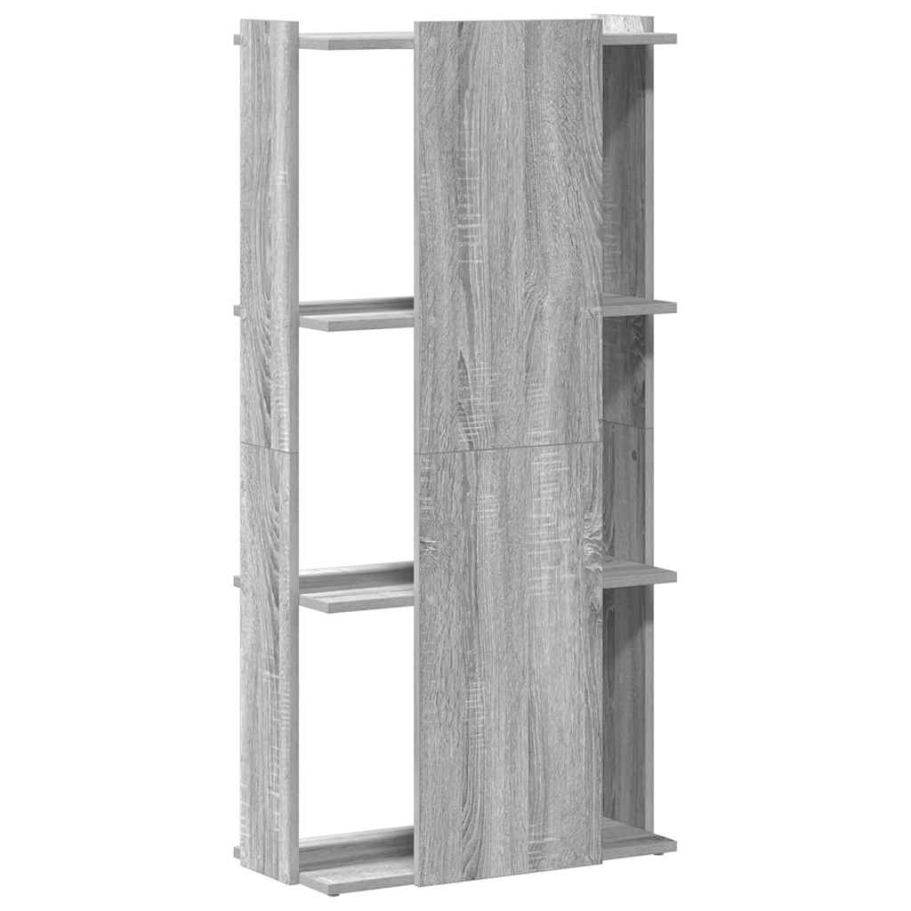 3-tier bookcase sonoma gray 60x30x120 cm processed wood