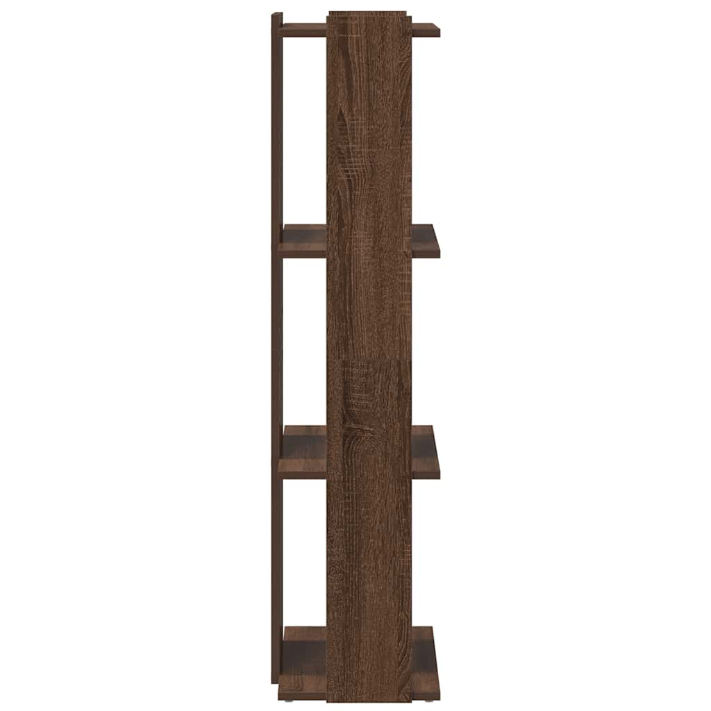 3-tier bookcase, brown oak 60x30x120 cm, processed wood