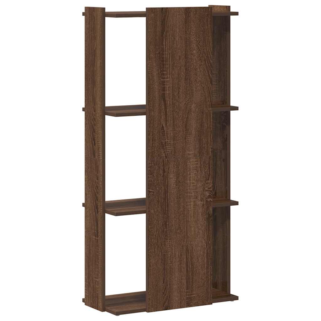 3-tier bookcase, brown oak 60x30x120 cm, processed wood