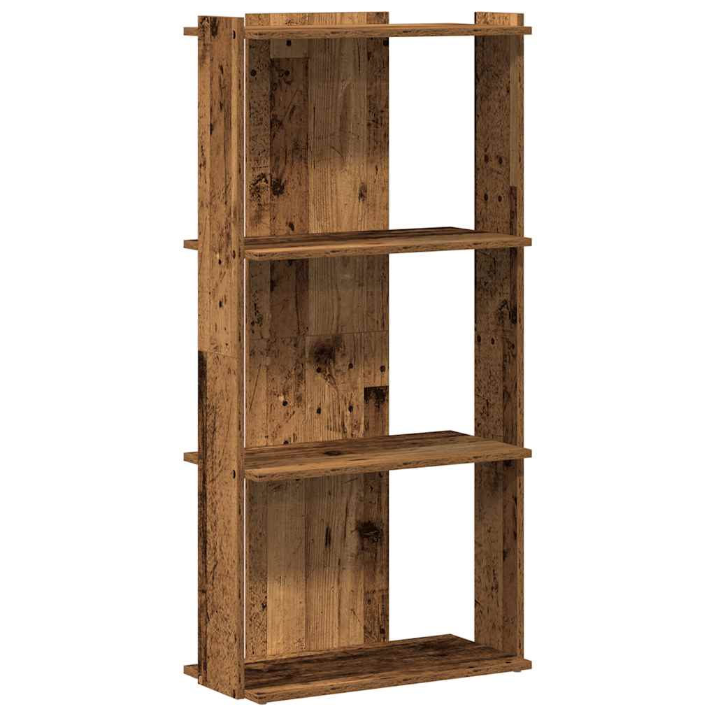 3-storey bookcase made of old wood 60x30x120cm processed wood