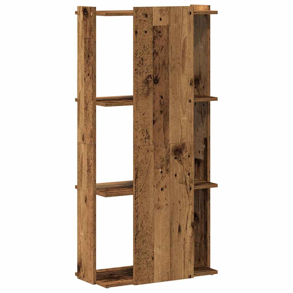 3-storey bookcase made of old wood 60x30x120cm processed wood