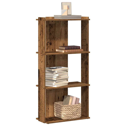 3-storey bookcase made of old wood 60x30x120cm processed wood