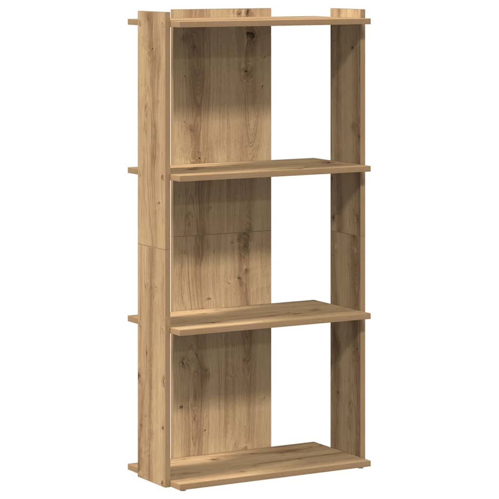 3-tier bookcase, handcrafted oak, 60x30x120 cm, processed wood