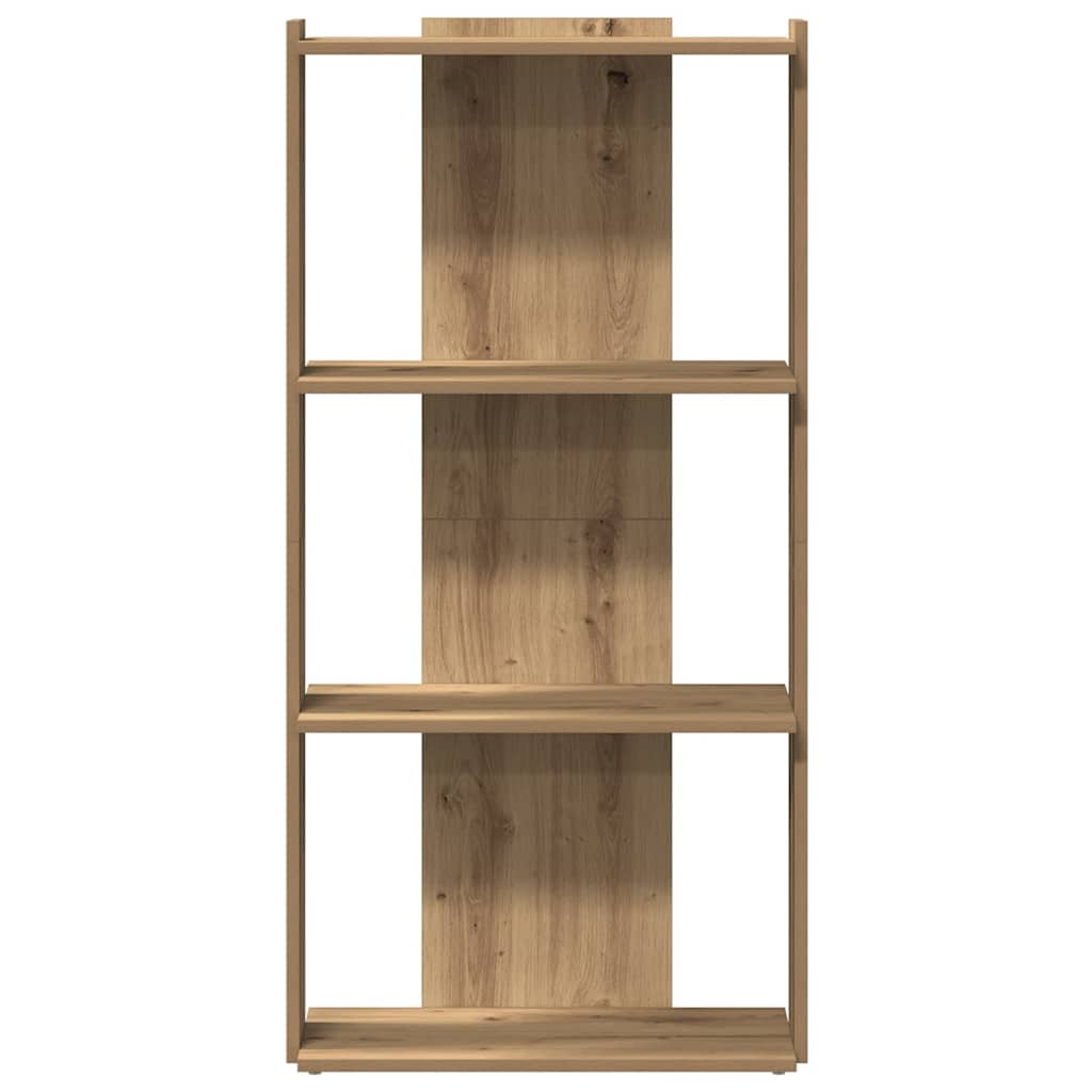 3-tier bookcase, handcrafted oak, 60x30x120 cm, processed wood