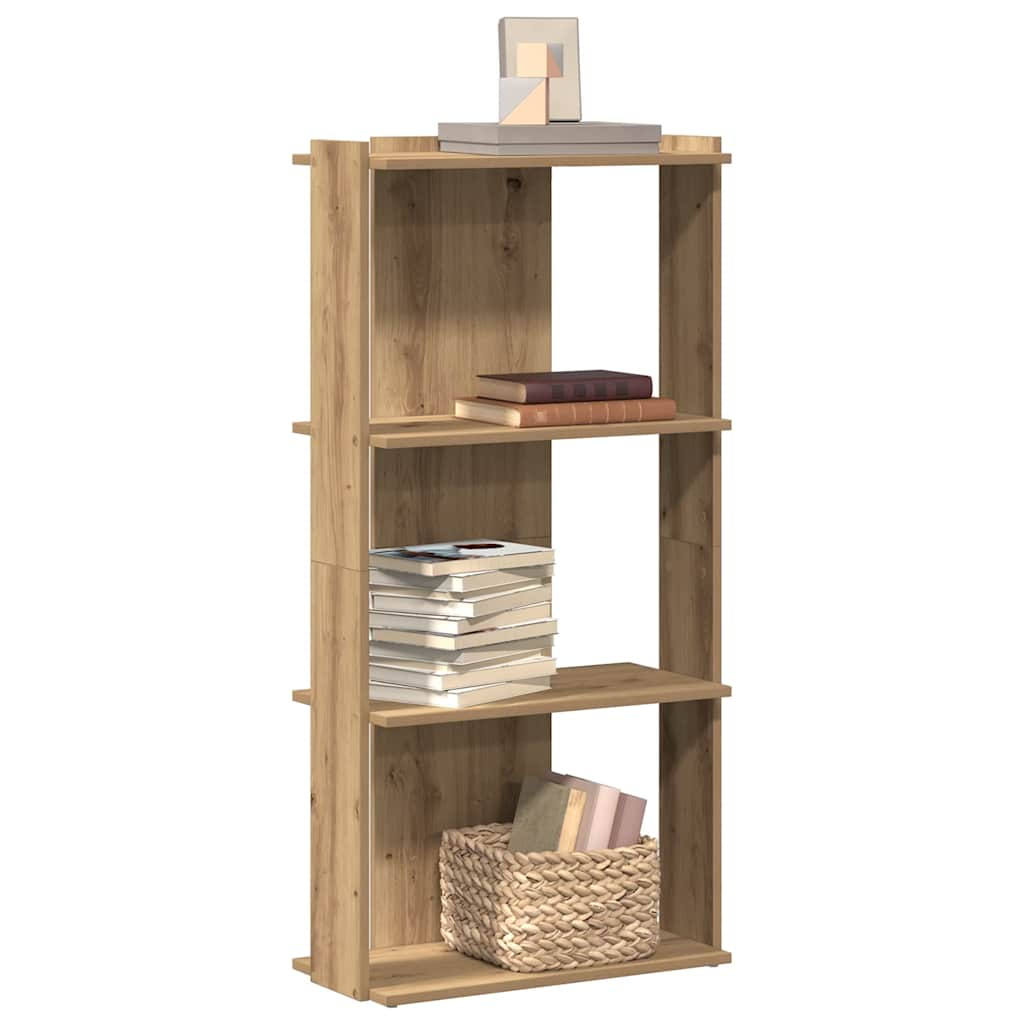 3-tier bookcase, handcrafted oak, 60x30x120 cm, processed wood