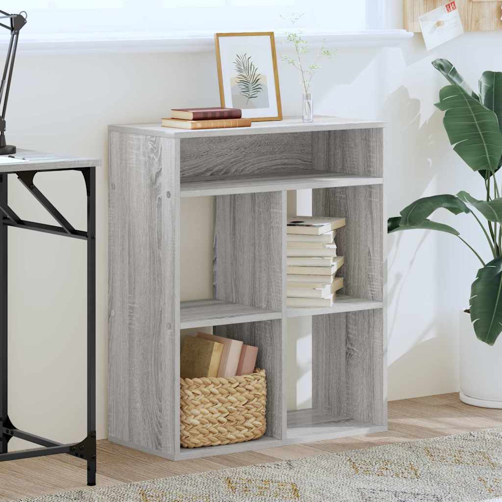 Bookcase, sonoma grey, 66x31x80 cm, engineered wood