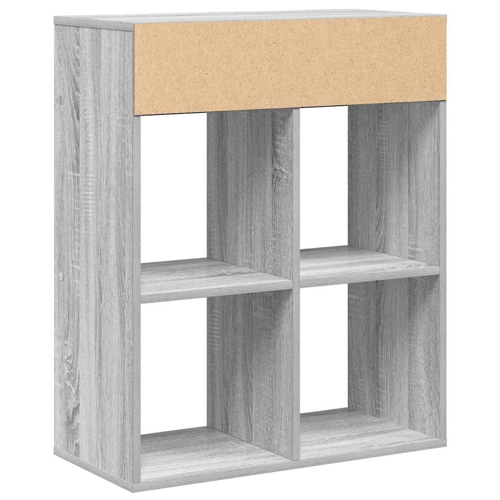 Bookcase, sonoma grey, 66x31x80 cm, engineered wood