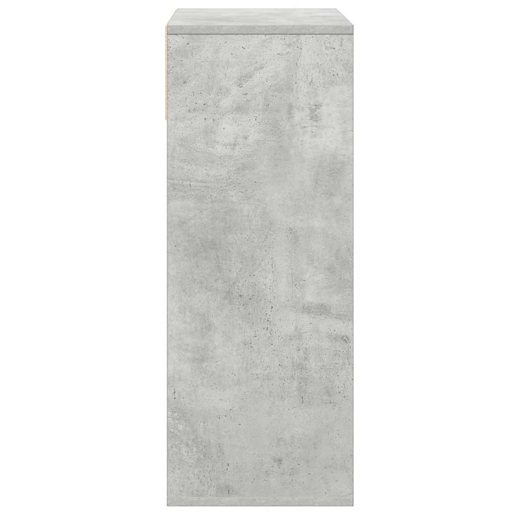 Bibliotecă, gri beton, 66x31x80 cm, lemn prelucrat