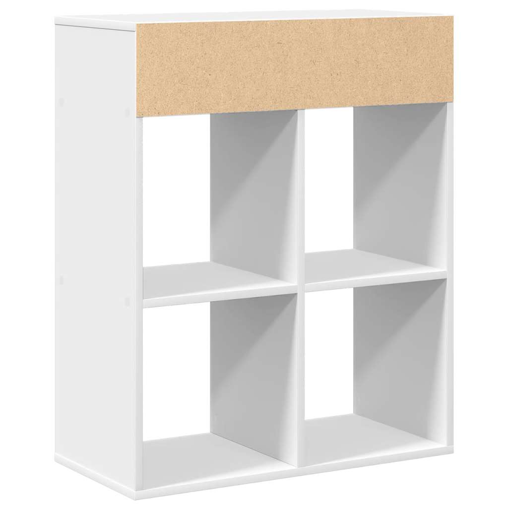 Bookcase, white, 66x31x80 cm, processed wood